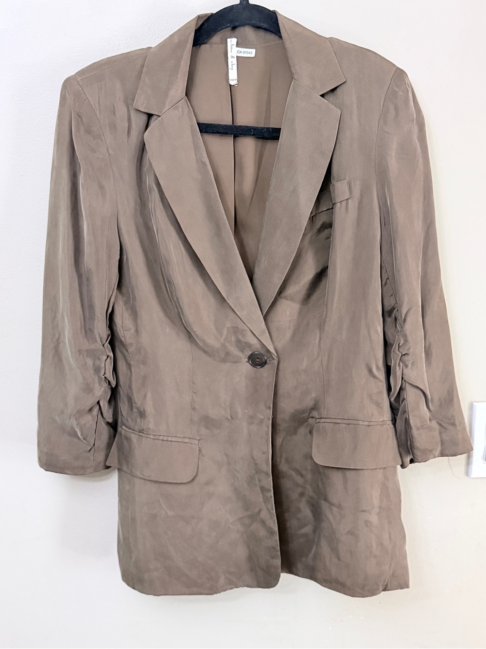 Willow & Clay Brown Bemberg Blazer Jacket Sz S